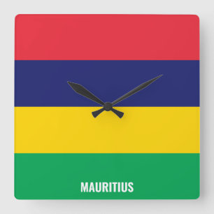 Horloge Carrée Drapeau national mauricien patriotique