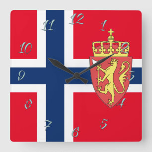 Horloge Carrée Drapeau norvégien