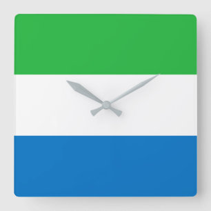 Horloge Carrée Drapeau Sierra Leone