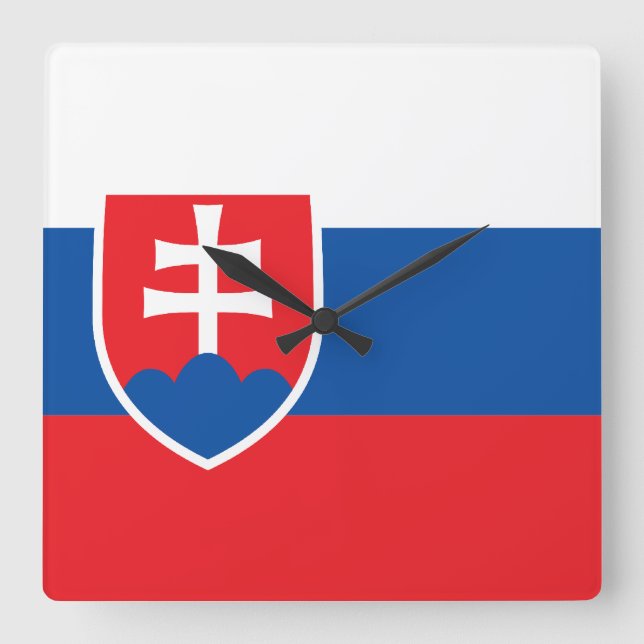 Horloge Carrée Drapeau Slovaquie (Recto)