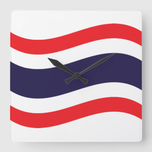 Horloge Carrée Drapeau thaïlandais