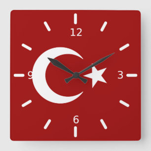 Horloge Carrée Drapeau turc