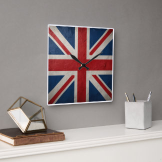 Horloge Carrée Drapeau Union Jack