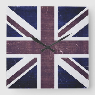 Horloge Carrée Drapeau vintage Royaume-Uni 2