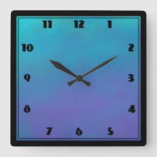 Horloge Carrée Dreamy Blues Abstract Design