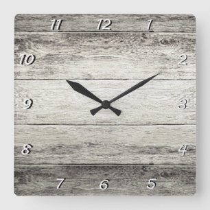 Horloge Carrée Driftwood Background