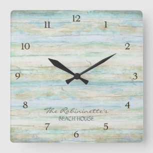Horloge Carrée Driftwood Ocean Beach House Plage Côtier