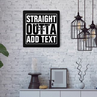 Horloge Carrée DROIT OUTTA - ajoutez votre texte ici/créez votre 