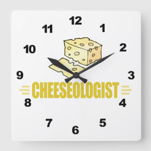Horloge Carrée Drôle J'aime le fromage