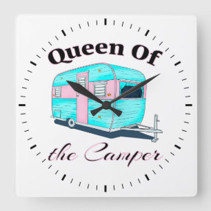 Horloge Carrée Drôle Reine Du Camper RV
