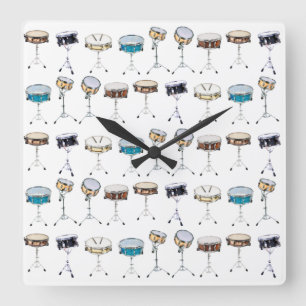 Horloge Carrée Drummer Snare Drumline Percussionist Timing
