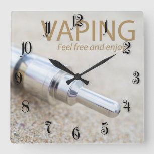 Horloge Carrée E-cig et vapeurs