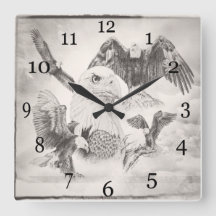 Eagle montage Wall Clock