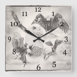 Horloge Carrée Eagle montage Wall Clock