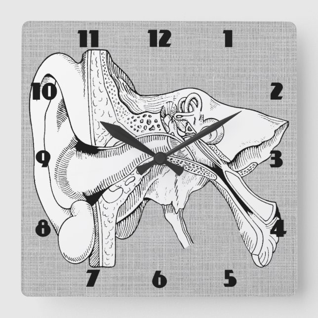 HORLOGE CARRÉE EAR ANATOMY VINTAGE (Recto)