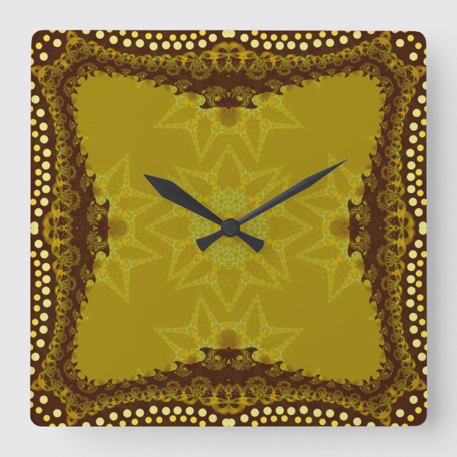 Horloge Carrée Earth Tribal Forest Wall Clock (Recto)