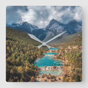 Horloge Carrée Eau   Blue Moon Lake, Chine