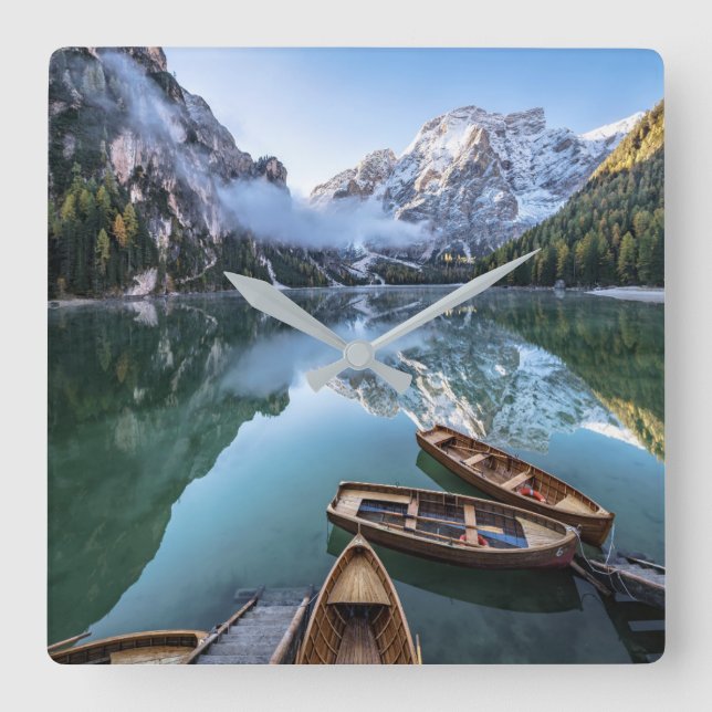 Horloge Carrée Eau | Pragser Wildsee Dolomites Italie (Recto)