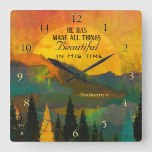 Horloge Carrée Ecclesiaste 3:11 Has made all things beautiful