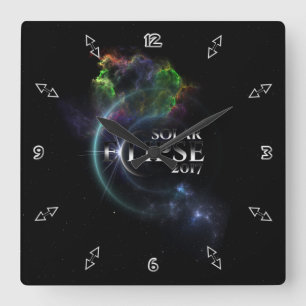 Horloge Carrée Éclipse solaire 2017