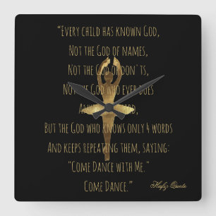 Horloge Carrée École inspirée de ballet de citation de danse de