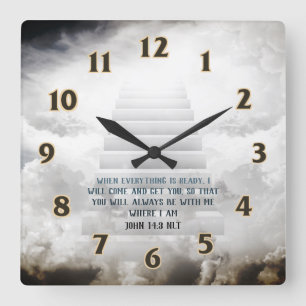 Horloge Carrée Écriture du ciel