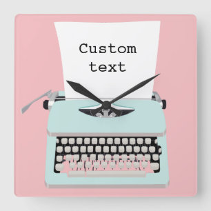 Horloge Carrée Écriture rétro Vintage et conception papier