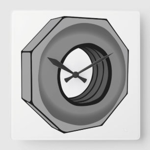 Horloge Carrée Écrou hexagonal