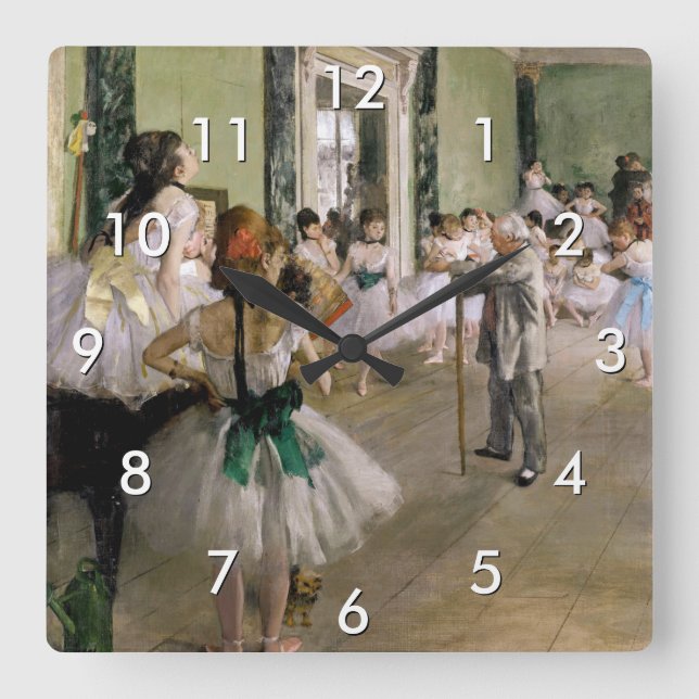 Horloge Carrée Edgar Degas - Classe Danse (Recto)