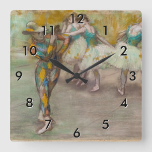 Horloge Carrée Edgar Degas - Danse de Harlequin