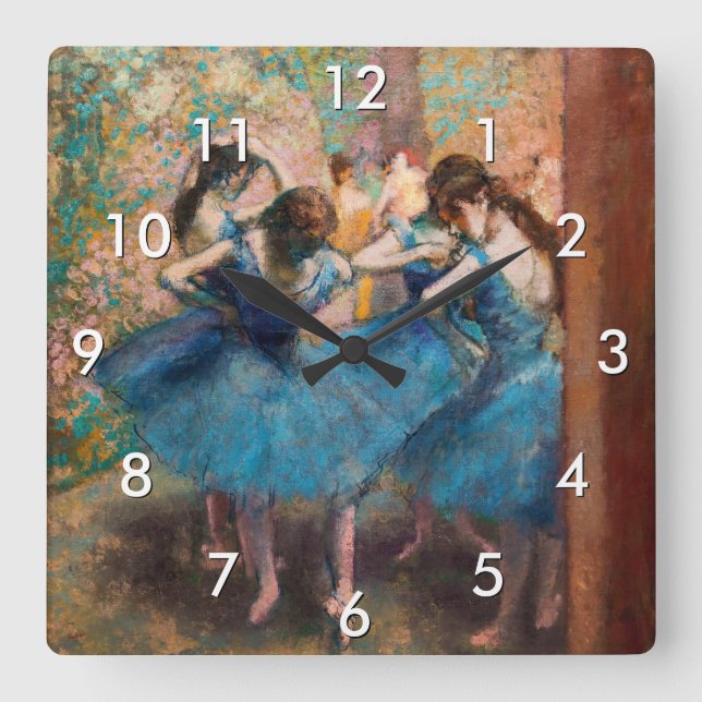 Horloge Carrée Edgar Degas - Danseurs en bleu (Recto)