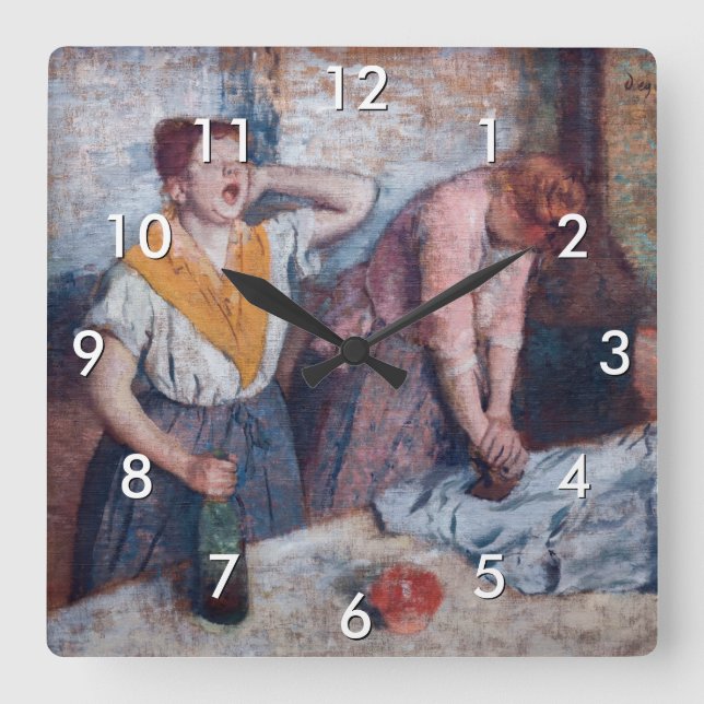 Horloge Carrée Edgar Degas - Femmes en repassage (Recto)