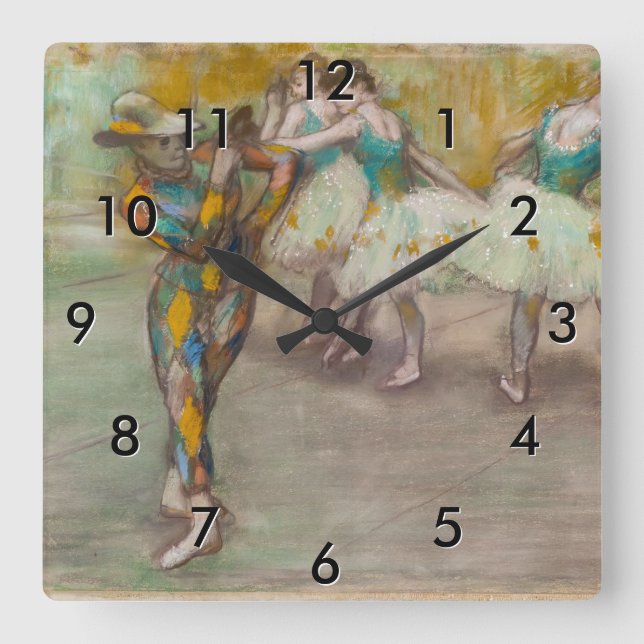 Horloge Carrée Edgar Degas - Harlequin Dance (Recto)