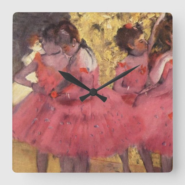 Horloge Carrée Edgar Degas Les Danseurs Roses (Recto)