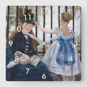 Horloge Carrée Edouard Manet - Le Chemin De Fer