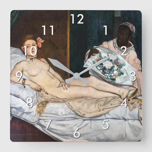 Horloge Carrée Edouard Manet - Olympia (Recto)