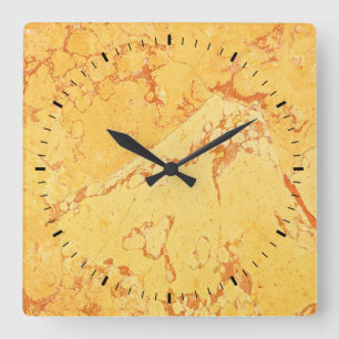 Horloge Carrée Effet de marbre doré