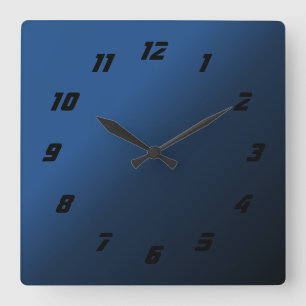 Horloge Carrée Effet d'ombre cool Sonic Numbers Bleu