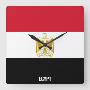 Horloge Carrée Égypte Drapeau national patriotique