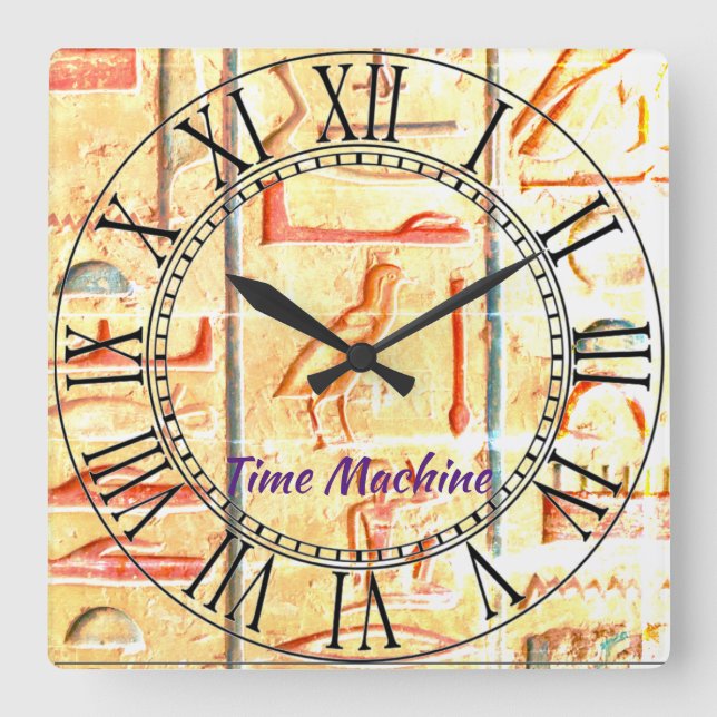 Horloge Carrée Egyptian time machine, Acrylic Wall Clock (Recto)