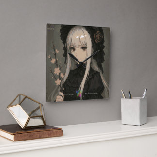 Horloge Carrée Elegance of the Midnight Blossom Maiden Premium