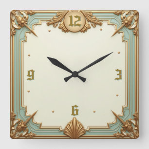 Horloge Carrée Élégant Art Déco