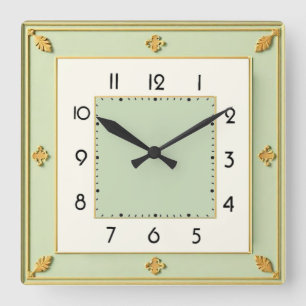 Horloge Carrée Élégant Art Déco