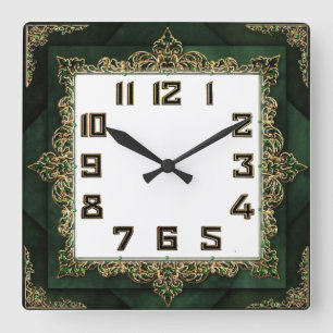 Horloge Carrée Élégant Art Déco
