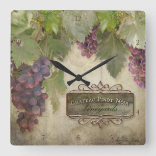Horloge Carrée Elegant Rustic Vineyard Winery Fall Autumn Wine