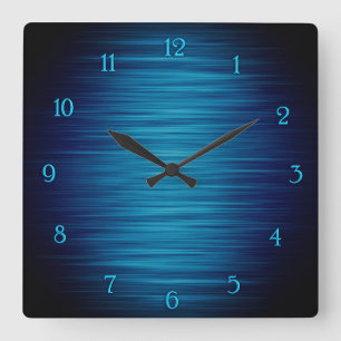 Horloge Carrée Elegant shiny blue shaded wall clock
