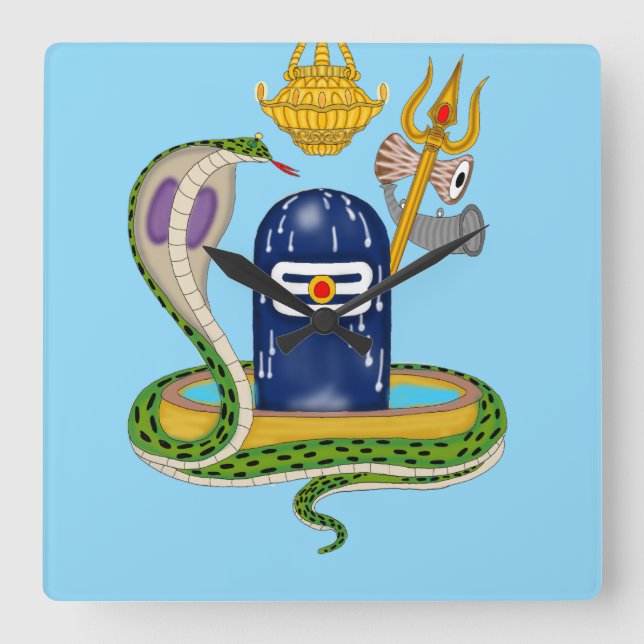 Horloge Carrée Elegant Shivlingam Clock – Divine Timepiece for Sp (Recto)