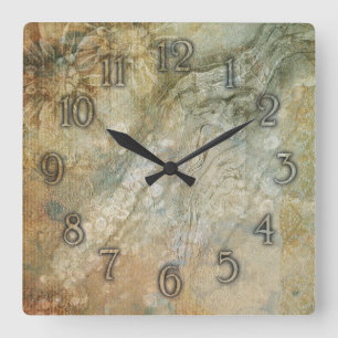 Horloge Carrée Elegant stone texture wall clock