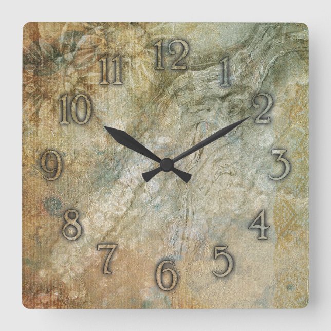 Horloge Carrée Elegant stone texture wall clock (Recto)