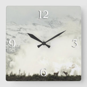 Horloge Carrée Elk at Grand Teton National Park Photographie